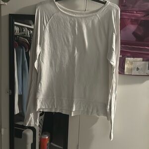 Waffle knit form fitting white thermal